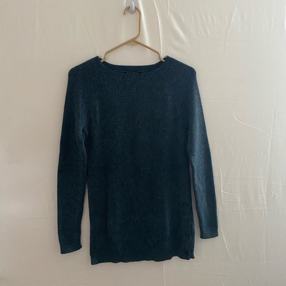NWOT Banana Republic Longsleeve Ribbed Knit Crew Neck Sweater Tunic, Size S/M